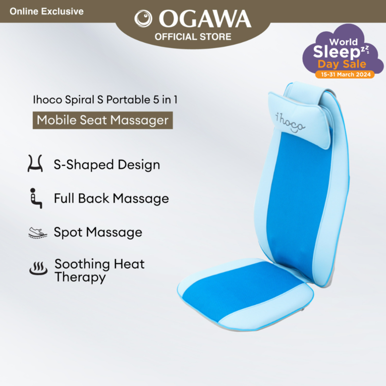 [Apply Code: 6TT31] Ihoco Spiral S Portable 5 in 1 Mobile Seat Massager*